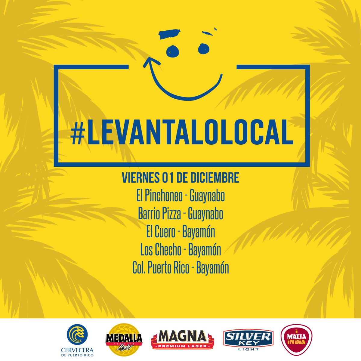 ReCreateGroup's tweet photo. Busca tu spot favorito y #LevantaLoLocal hoy viernes 1 de diciembre. #CerveceraDePuertoRico https://t.co/hKQbuK1IGr
