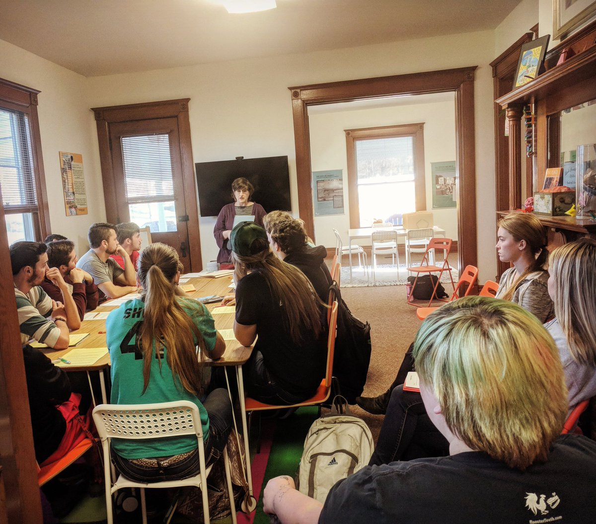 PRCWilmington's tweet photo. We close up the semester hosting the last class at the PRC. 15 classes, 350 students!
#dubcpeace #peaceresourcecenter #wilmingtoncollege #wearedubc https://t.co/3BV5KnnE5J