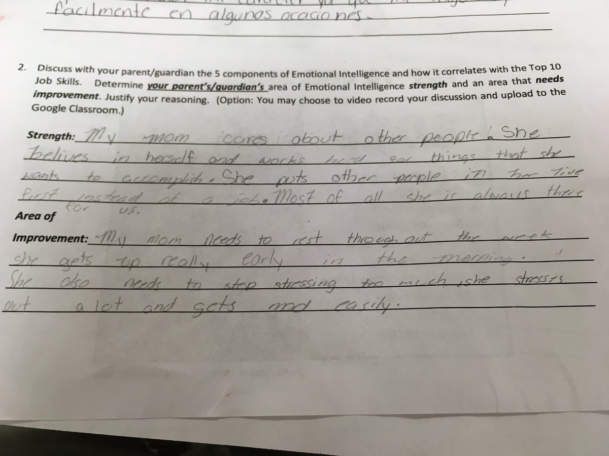 mrberdan's tweet photo. I love seeing the responses of our @AJacksonElem fifth graders to the #emotionalintelligence homework!
 @sylviaibarra5 @pedrorgar @BVieh @McAllenISD @DrGonzalez8 https://t.co/yptLklyueC