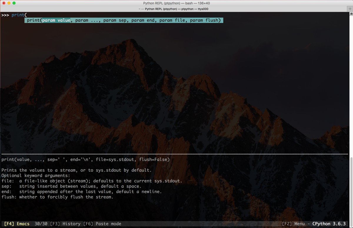 dejavughost's tweet photo. ptpython Python REPL modo dios https://t.co/RYkANpZxaE #python #ptpython https://t.co/HVapL79Csu