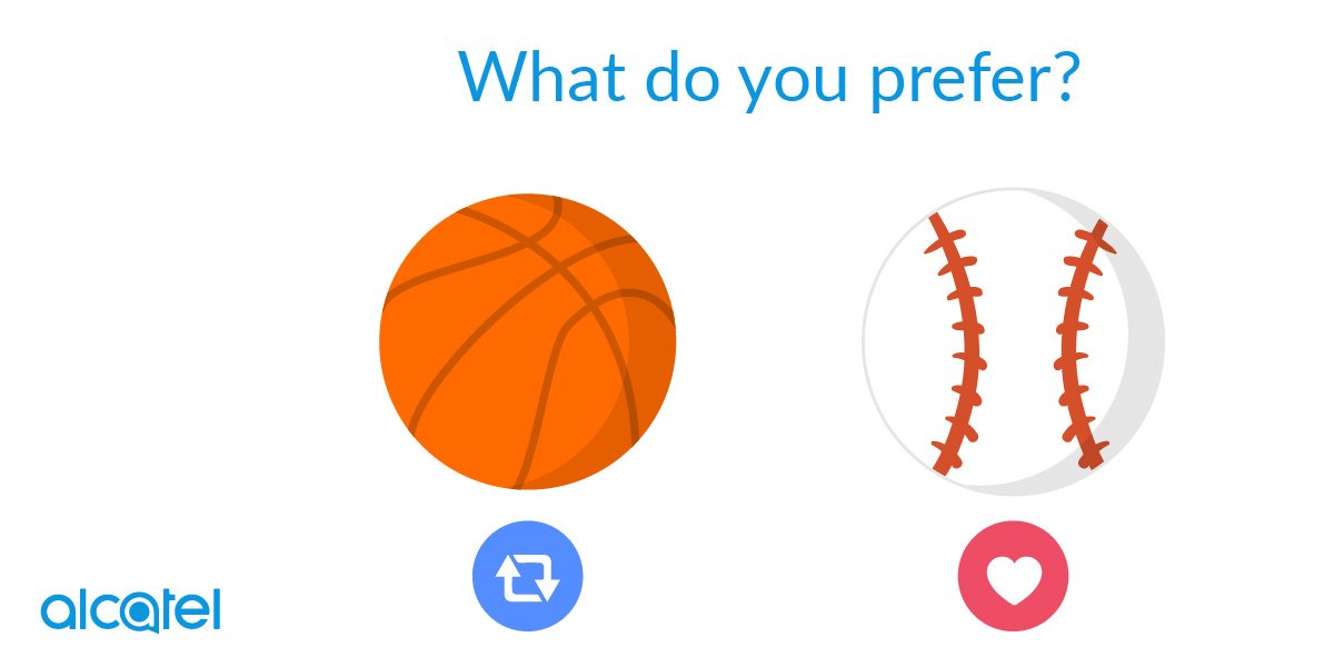 alcatelmobileCB's tweet photo. Which one is your favorite? 🤔#Basket #Baseball #AlcatelMobile https://t.co/T589zWgClo
