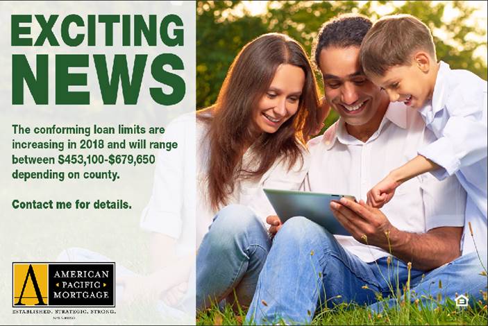 MHaden_APM's tweet photo. Loan limits have increased for 2018, which means more opportunity for borrowers! Loan limit increases depend on the county. Take a look at the FHFA report here to learn more: https://t.co/VCsshEMuku https://t.co/1ErPRTbmdC