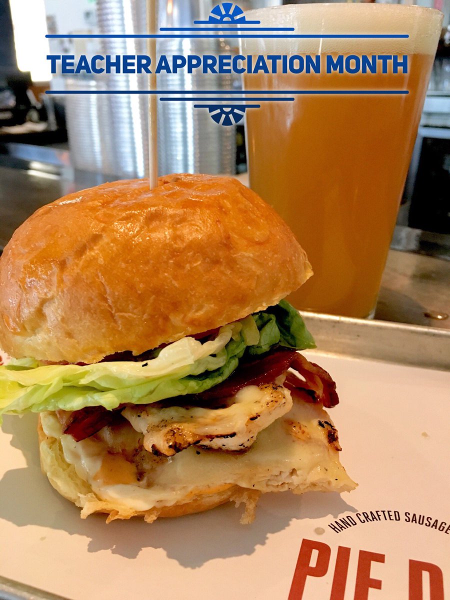 pie_dog's tweet photo. Teachers! We know this is a stressful month. So come in &amp; enjoy 10% off your bill. Come in with 4 or more people &amp; get #HappyHour on beer https://t.co/UzPBdr9kQ5