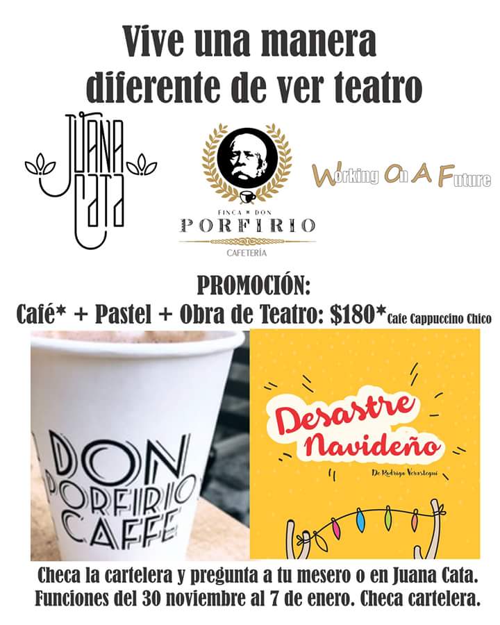 Desastre_Nav's tweet photo. Les dejamos el rol de elenco para los siguientes días, podrán disfrutar a @bruno_gamaliel @KristhianCabMX @MoisesCardoso_S a partir de hoy en @JuanaCataCdMx pide tu paquete (Teatro+Café+Pastel)
Ven a celebrar estás fechas con nosotros. @VamosAlTeatroDF @alasbutacas https://t.co/xTEI1B0MfJ