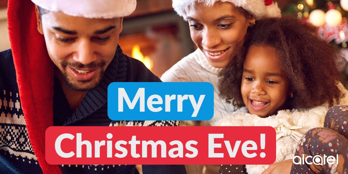 alcatelmobileCB's tweet photo. Merry Christmas eve to everyone out there! 💙🤗 Have fun. 🎁🎉 #ChristmasEve #MerryChristmas https://t.co/7VrKjyvnL8