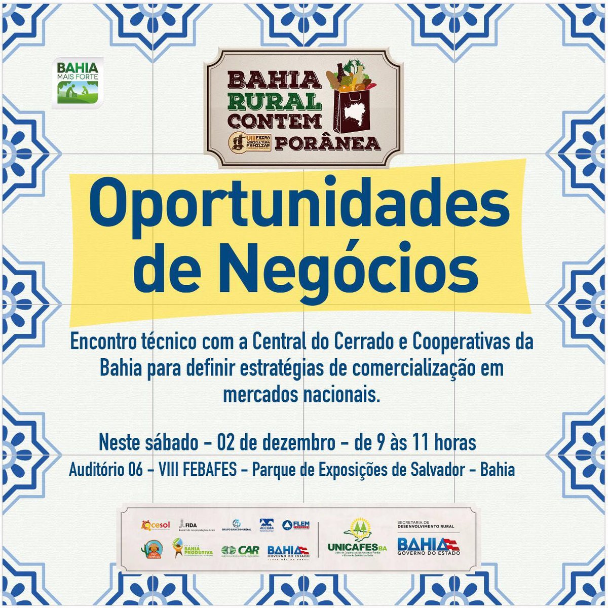 CentralCerrado's tweet photo. A Central do Cerrado participa nesse sábado do encontro com cooperativas solidárias da agricultura familiar da Bahia, durante a "Feira da Agricultura Familiar do Estado da BA - Brasil Rural Contemporâneo" https://t.co/eB8r3iCgSE