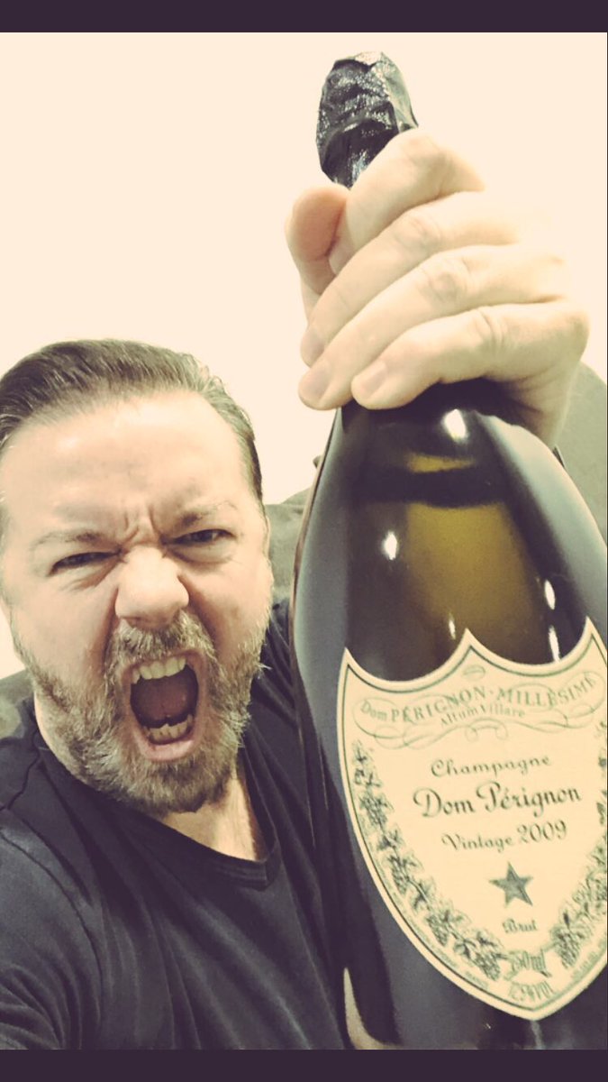 rickygervais's tweet photo. Thanks to the fucking amazing  @fdarena audience in Leeds tonight! 
#HumanityWorldTour Cheers! https://t.co/nzlKAWQDiO