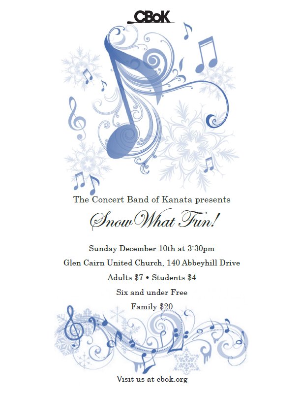 Join the Concert Band of Kanata for "Snow What Fun!" next week!