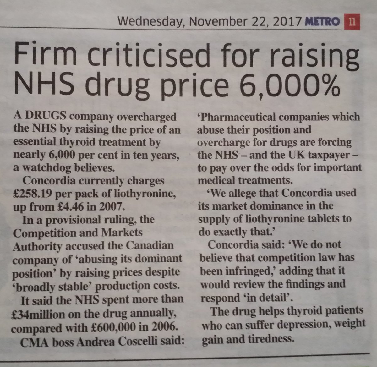 TheWhoFan515's tweet photo. @SolsticeSShypo #T3Only #KeepT3 #T3isLife
Killer situation we are in ⚰
We need #T3 because they removed our #Thyroid
28 tablets = 1 week of Life has gone up 6,000% in 10 years. From £4.46 to £258.17
If /when the #NHS stop prescribing T3 we will die within a month ⚰ https://t.co/7KaJTMp9SC