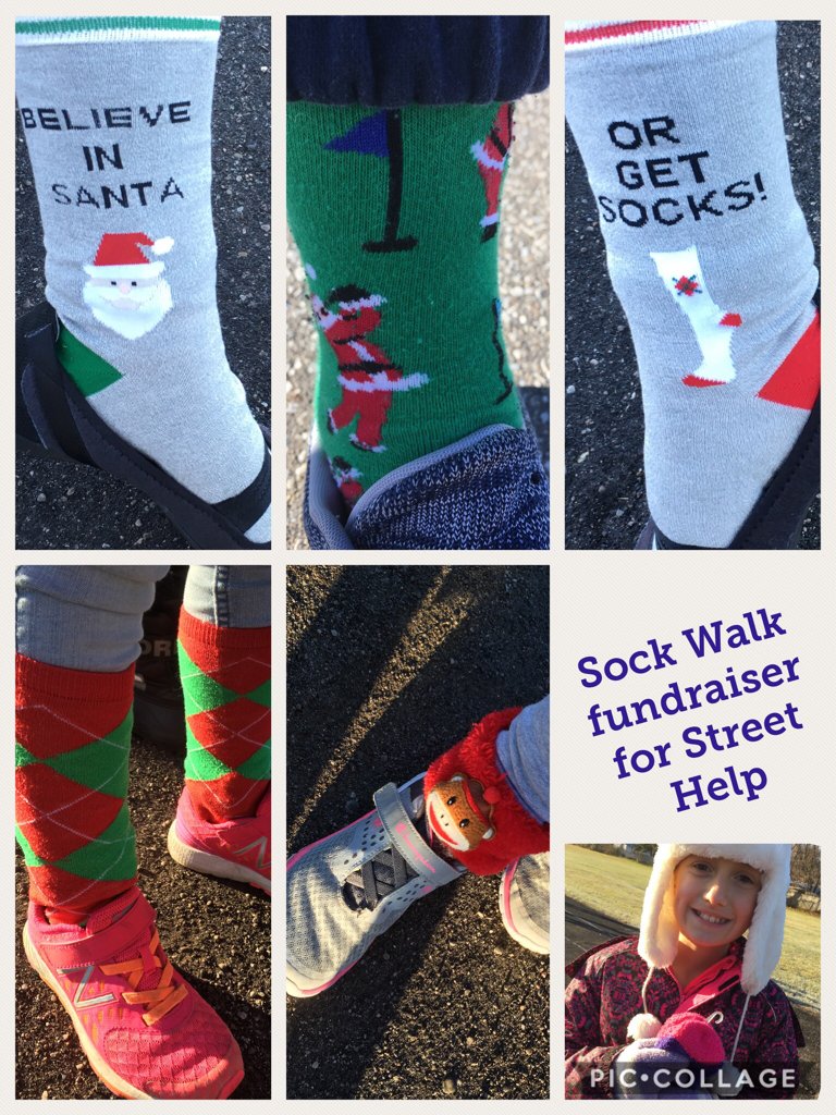 mrsvreman's tweet photo. Sock Walk fundraiser for Street Help  #piccollage https://t.co/qUoHOtaAl0 https://t.co/sb6pEZq1OV