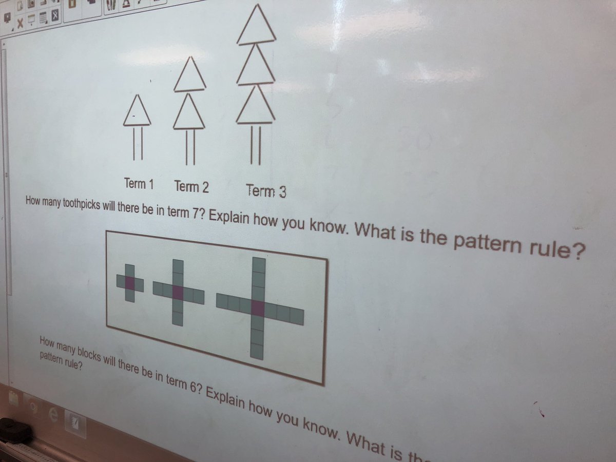 MsMacsClassroom's tweet photo. Working with partners to investigate growing/increasing patterns. #TeamworkMakesTheDreamWork #MathmaticiansAtWork #dpcdsb @QofH_DPCDSB @DP_math https://t.co/v4gNcBp6qF