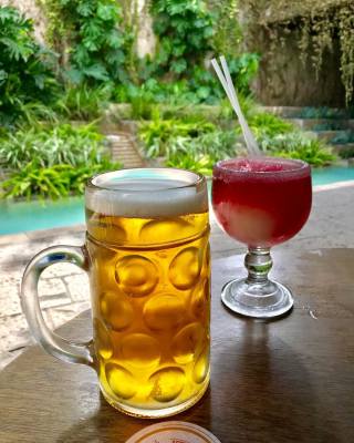 Kicking off the first day of the last month in 2017 with a couple of cold ones at Bier Garten Riverwalk.  📷: itscraigobrien #SanAntonio