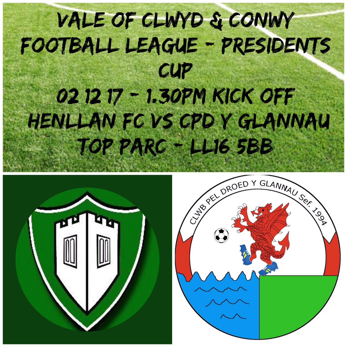 CPD Y GLANNAU (@y_glannau) on Twitter photo *** NEXT MATCH ***
<a href="/henllanfc/">Henllan FC 🏴</a> Vs Y Glannau
Vale Of Clwyd & Conwy Football League - Presidents Cup
Kick off 1.30pm *** NEXT MATCH ***
<a href="/henllanfc/">Henllan FC 🏴</a> Vs Y Glannau
Vale Of Clwyd & Conwy Football League - Presidents Cup
Kick off 1.30pm