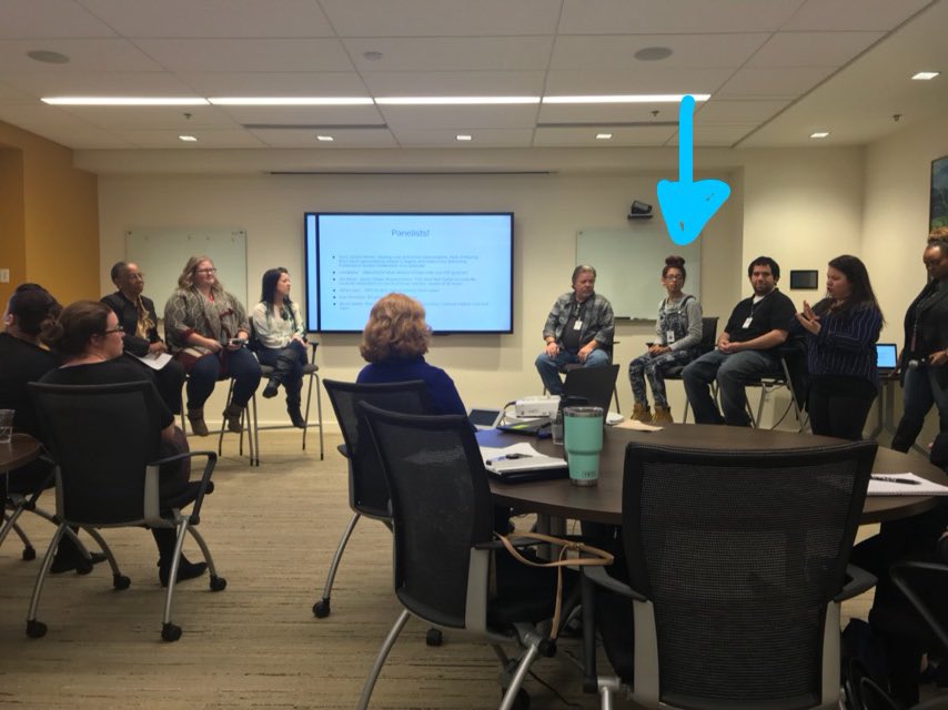 DelkChristina's tweet photo. Representing JCPS &amp; the Moore Stallions in a Deaf Panel at Brown Forman today. Our students rock! #knowMoore https://t.co/WTC9lrxPu4