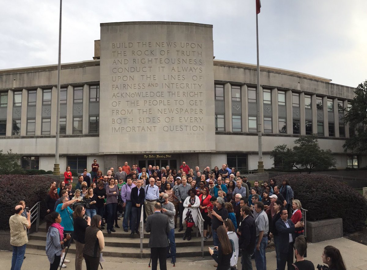 dallasnews's tweet photo. This is -30- for our “Rock of Truth” at 508 Young, but we’re excited to #RockOn in our new home at 1954 Commerce. https://t.co/8UMfFJM2MF