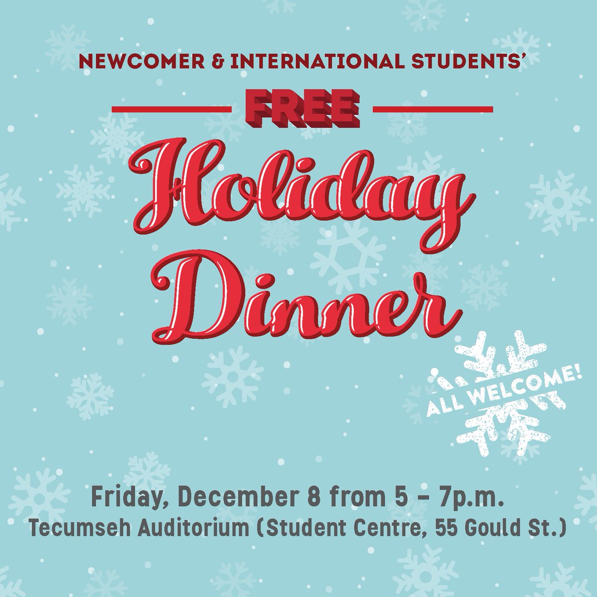 TMAPS105's tweet photo. Free Dinner AND chance to win a $100 gift card? First 50 people to RSVP to CESAR's Holiday dinner enter raffle to win a $100 VISA gift card! ALL students are welcome! #Ryerson #holiday #free https://t.co/Vanv5nzLPM