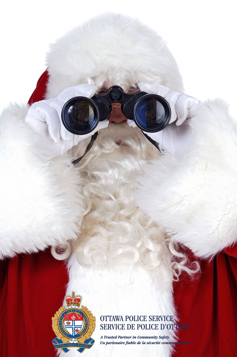 OttawaPolice's tweet photo. Don't drive impaired by drugs or alcohol. Help everyone #ArriveAlive this weekend. Santa is watching. @MADD_Ottawa https://t.co/X4KJByWIDZ