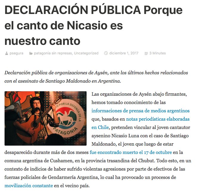 despiertaAYSEN's tweet photo. DECLARACIÓN PÚBLICA Porque el canto de Nicasio es nuestro canto https://t.co/gzDbwoz5Ha https://t.co/cnrz5TJdif