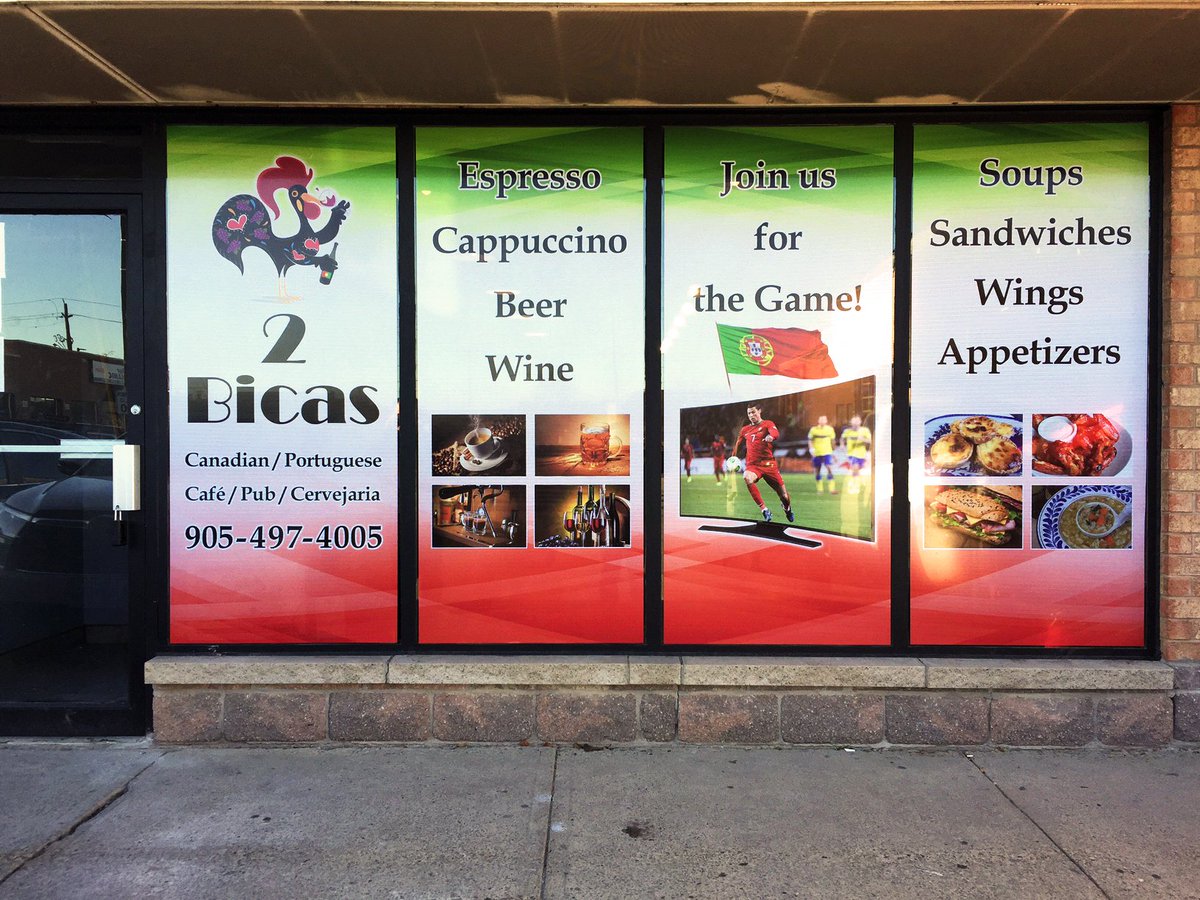 PostplusBCInc's tweet photo. Window vinyl signs for 2 Bicas https://t.co/jJpX215EKa