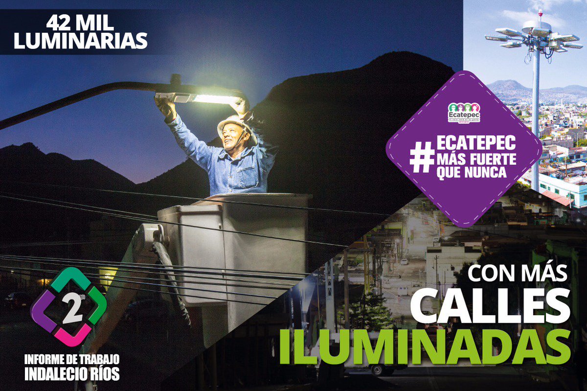 indalecio_r_v's tweet photo. Durante estos dos años de trabajo hemos rehabilitado, reconectado e instalado 42 mil lámparas en diversas colonias y vialidades de nuestro municipio. #EcatepecMásFuerteQueNunca https://t.co/NFQillkuCG