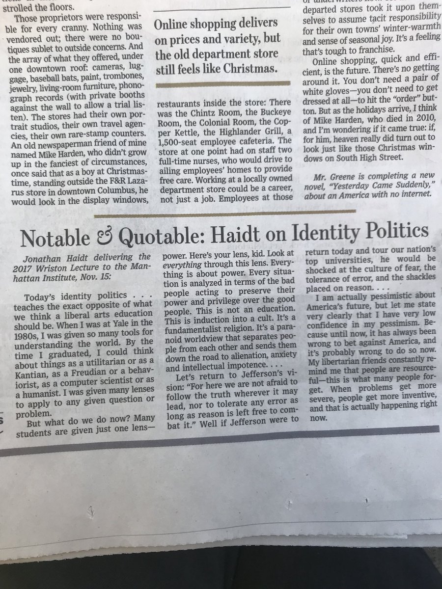 HVanSmith's tweet photo. @JonHaidt is right on the money with this thought . . . a brave and independent voice. Well done! https://t.co/oGgRPcFhpx