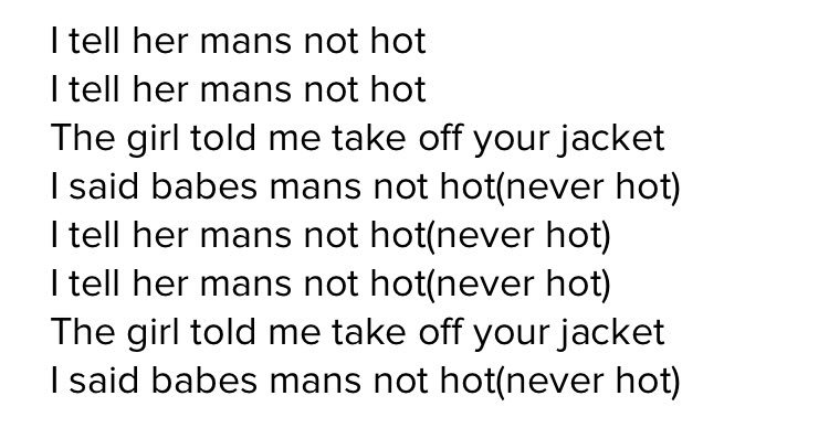 ToBeFrankii's tweet photo. Whoever signed off these lyrics should be shot https://t.co/1bzleTooAB