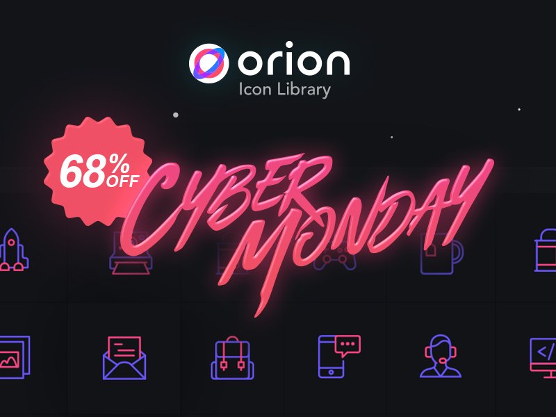 We have a Black Friday / Cyber Monday deal.
Go Pro with a 68% exclusive discount. More info here:
orioniconlibrary.com/cybermonday