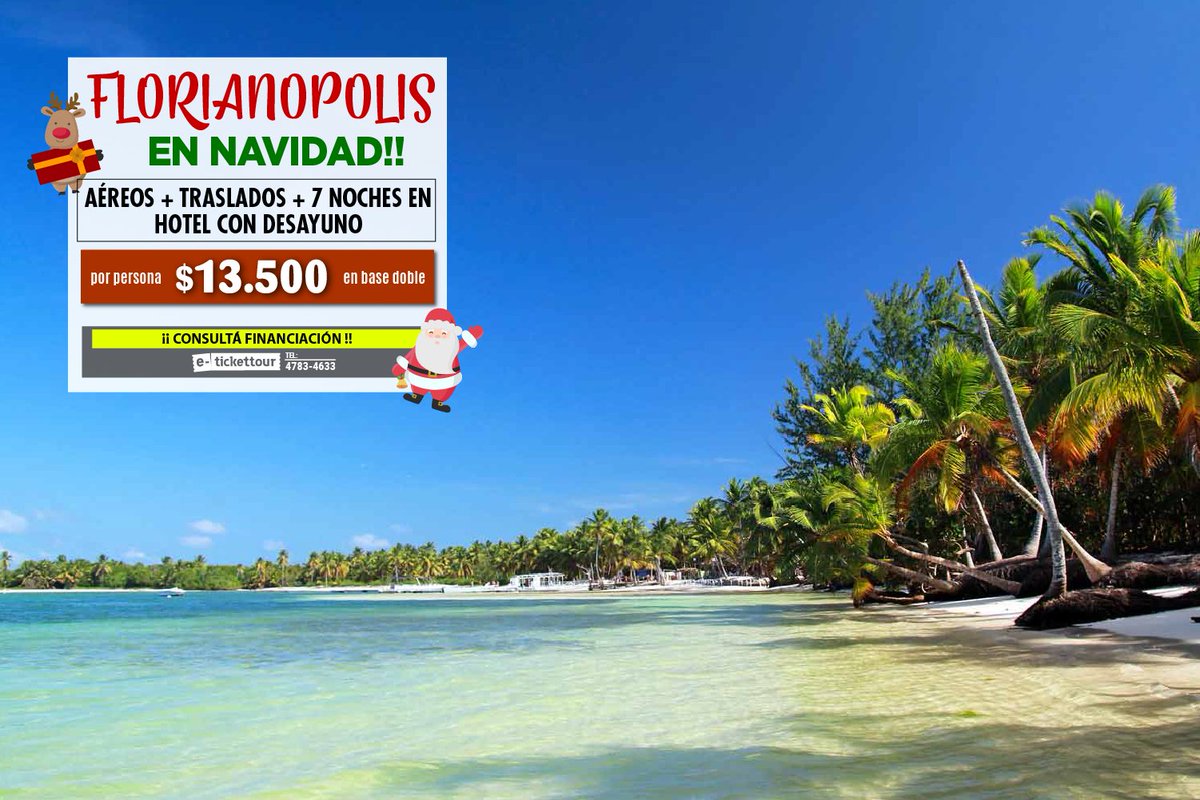 etickettour's tweet photo. Hoy es un #BuenViernes para planear donde vas a pasar tus fiestas. Nosotros te damos la mejor opción: Florianópolis $13.500!!! https://t.co/yobS32MPe4