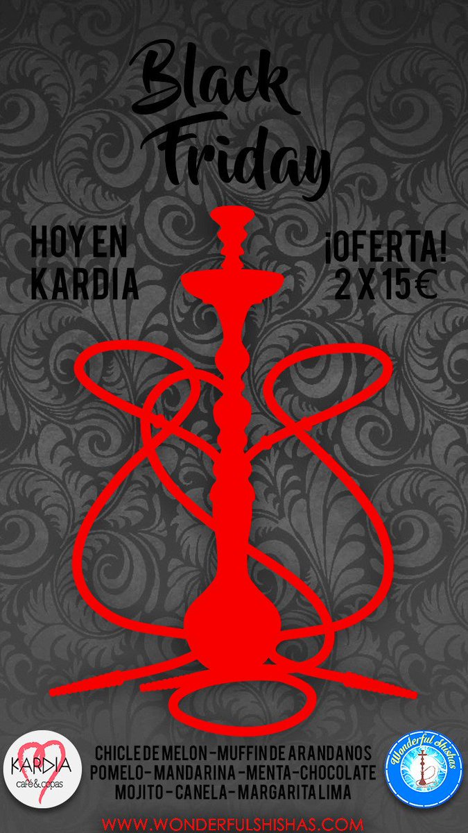 WonderfulShisha's tweet photo. ¡BLACK FRIDAY PARA TODOS! 😮
Solo hoy en @Kardia_qnk  las shishas a 2 X 15€..🤔
🍫🍪Los sabores mas dulces solo con wonderfulshishas 🍉🍍 https://t.co/HtkKsKLFBT