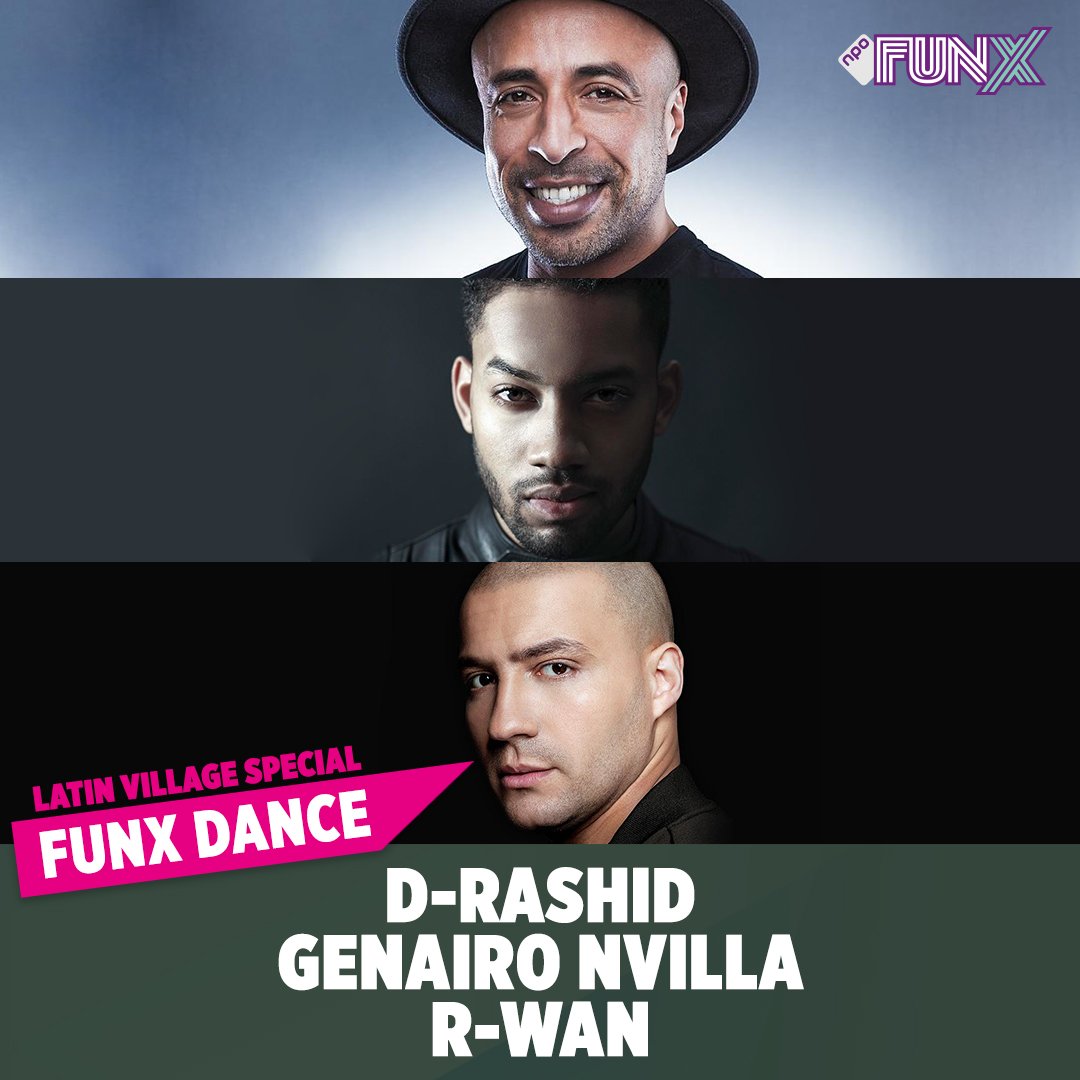 FunX's tweet photo. Ga helemaal los vanaf 20:00 op de dikke line-up van de #FunXDance Latin Village special 🎉🎶Met dit keer @1DRASHID , @GenairoNvilla & @djrwanofficial 🔥 Tune in!! #funxfm https://t.co/vdo2y8DltU