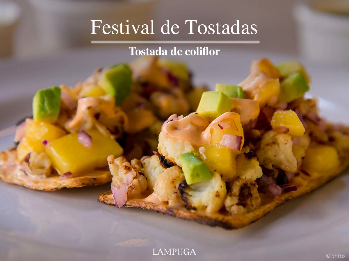 El #FestivalDeTostadas llego a LAMPUGA, tenemos deliciosas sugerencias esperando por ti.
TOSTADAS DE COLIFLOR
¡No te lo puedes perder! 
#Condesa #Polanco #Roma 
#MenúLampuga