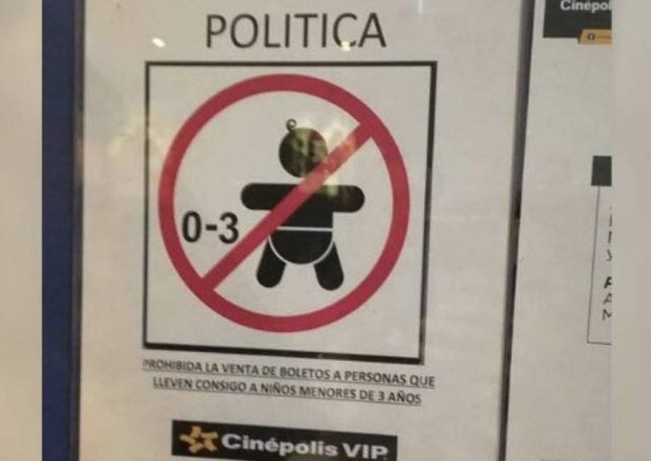 lopezdoriga's tweet photo. Ufff. Qué polémica. Prohiben en sala de Cinépolis el ingreso a niños menores de 3 años https://t.co/3E3jIP52kR https://t.co/VIXyNVbO4O