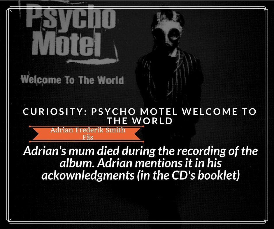 AdrianFSmithFas's tweet photo. Curiosidade: A mãe do Adrian faleceu durante as gravações do álbum. Adrian cita o fato nos agradecimentos (encarte do álbum)
#WelcomeToTheWorld #PsychoMotel #MikeSturgis #GaryLeiderman #AndyMakin #AdrianSmith Welcome to The World
Happy 20th anniversary! https://t.co/md5hN9iQCb