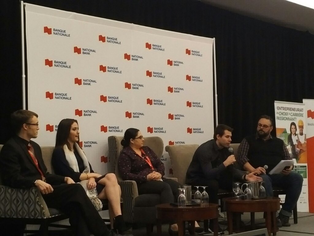 CARDEumoncton's tweet photo. Panel Jeunes entrepreneurs à #eveilpme. Thierry Comtois de @gradsfinder y participe https://t.co/RlVxI7ORoD