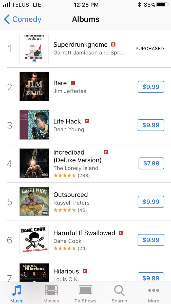 Big ups to Garrett Jamieson &amp; Sprattacus for having the #1 album on iTunes!
