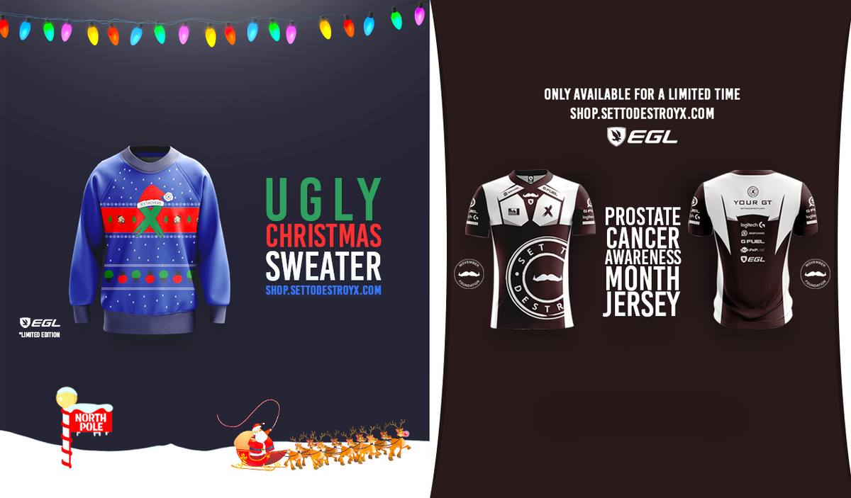 Lazarus's tweet image. It's the perfect time to pick up some #DESTROYERS gear 

Code “HOLIDAY17” for 20% off all @OfficialEGL products!! 

electronicgamersleague.com/collections/Se…