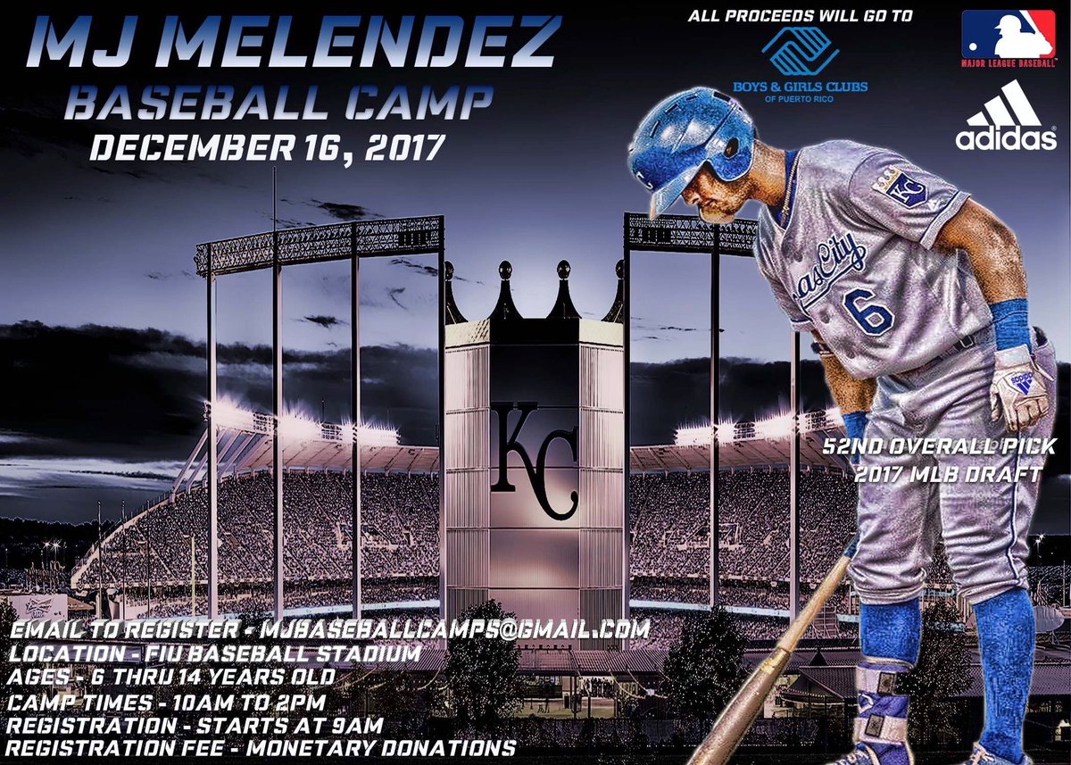 mjmelendez7's tweet photo. Come out and support a great cause and be a part of my 1st charity baseball camp! December 16th - Register Now! All proceeds will go to @BGCA_Clubs of Puerto Rico #KnowYourWhy https://t.co/vt6xHOwuYY