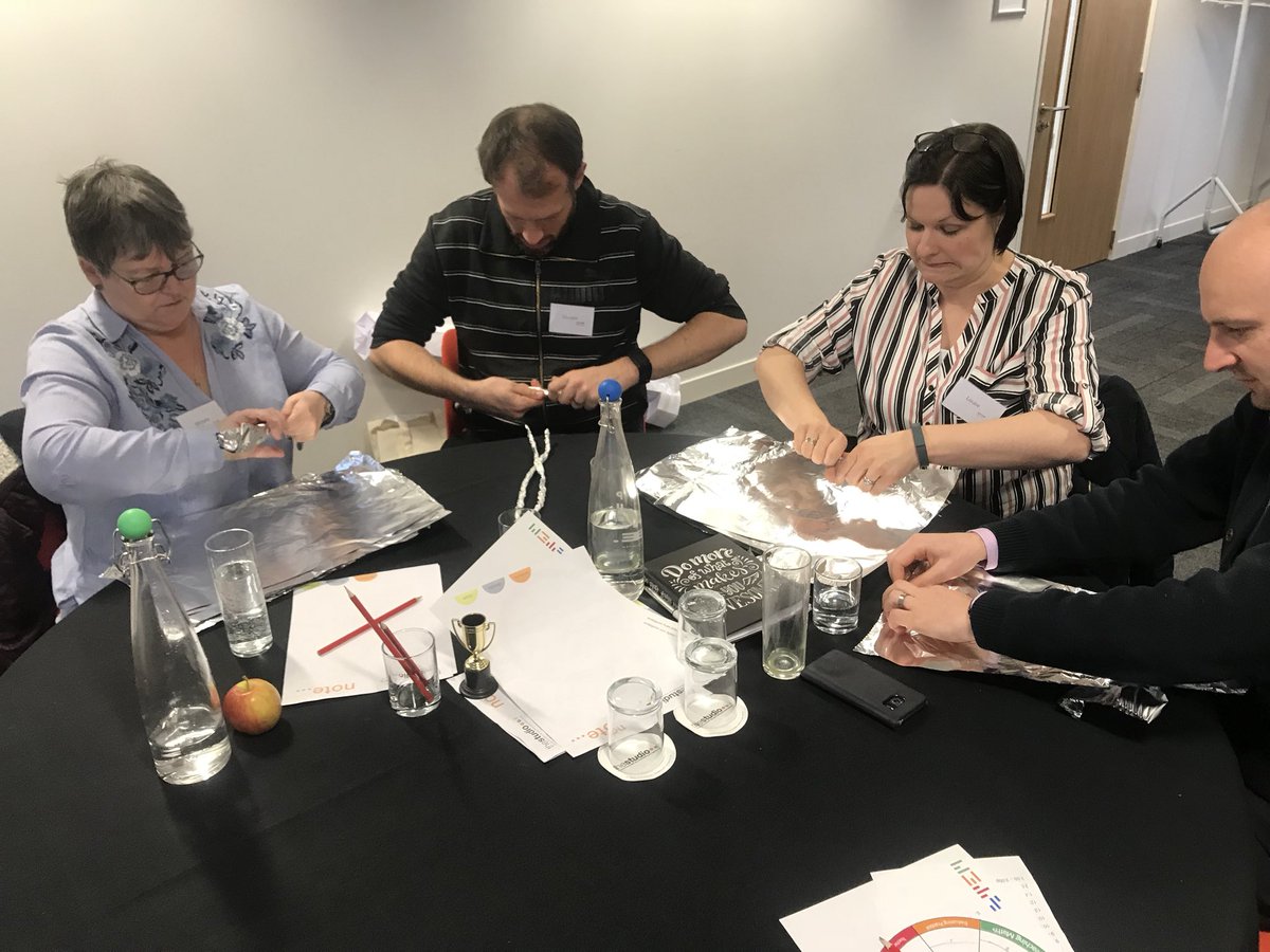 STEMglasgow's tweet photo. #STEMleaders having a go at #trickytangrams #playdohelephants #tinfoiltowers #paperhelicopters 🚁🏢🐘🔻 #STEMglasgow https://t.co/RLZihPUF5y