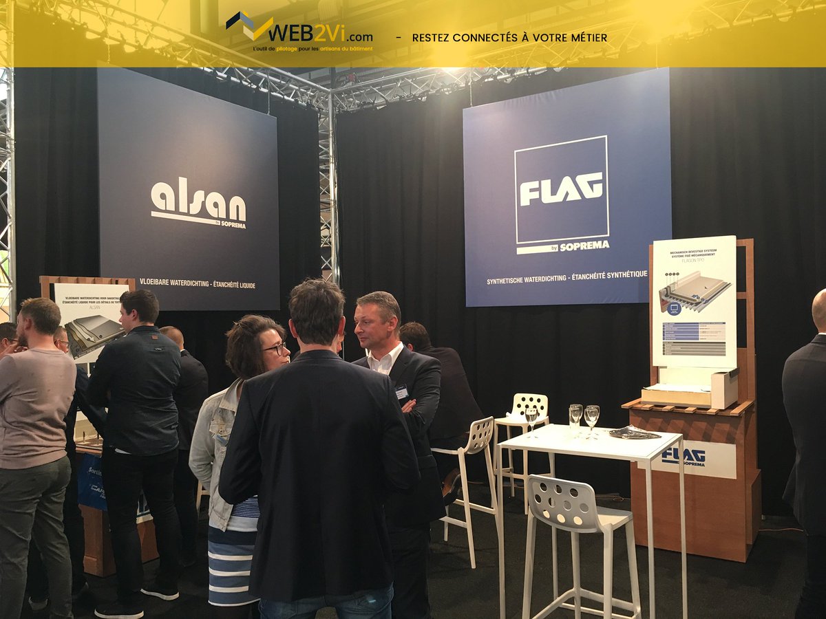 Web2vi's tweet photo. Le système d'étanchéité synthétique de @SopremaFR, #Flag et #alsan au #BelgianRoofDay à Bruxelles. #couverture #étanchéité #artisans #bâtiment #soprema #web2vi https://t.co/Vwuc7Xxp9s