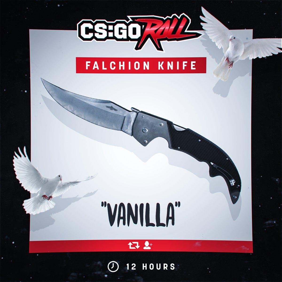 CSGORoll's tweet photo. Falchion Knife | Vanilla - GIVEAWAY

- Retweet &amp; Follow
- Enable notifications on CSGORoll
- Play Free Spin https://t.co/eVBIdbzcNR

Good Luck! https://t.co/bMQy0Xq60x