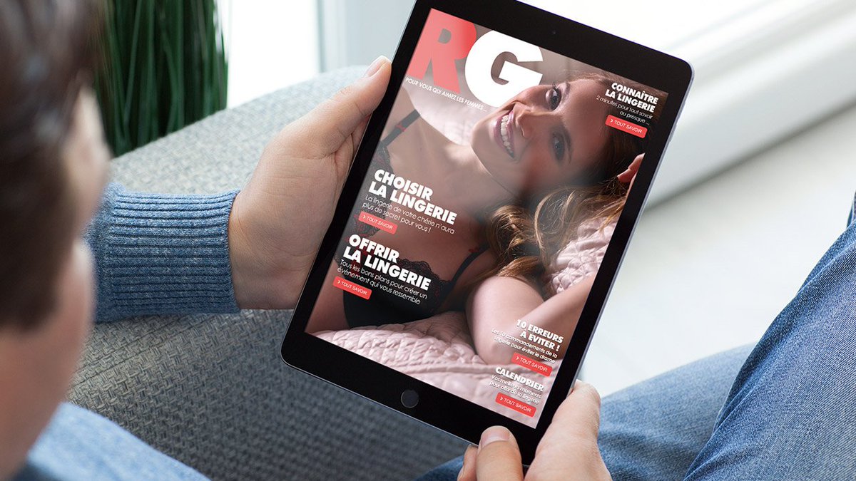 Chapristi's tweet photo. En 2013, #Chapristi imagine pour @RougegorgeL une appli tablette s'adressant exclusivement aux hommes et reprenant les codes de la presse masculine : https://t.co/V33V9rXH0g (Indice:ROUGEGORGE) #Chapristi10ans #lingerie https://t.co/s3ycahiGm6