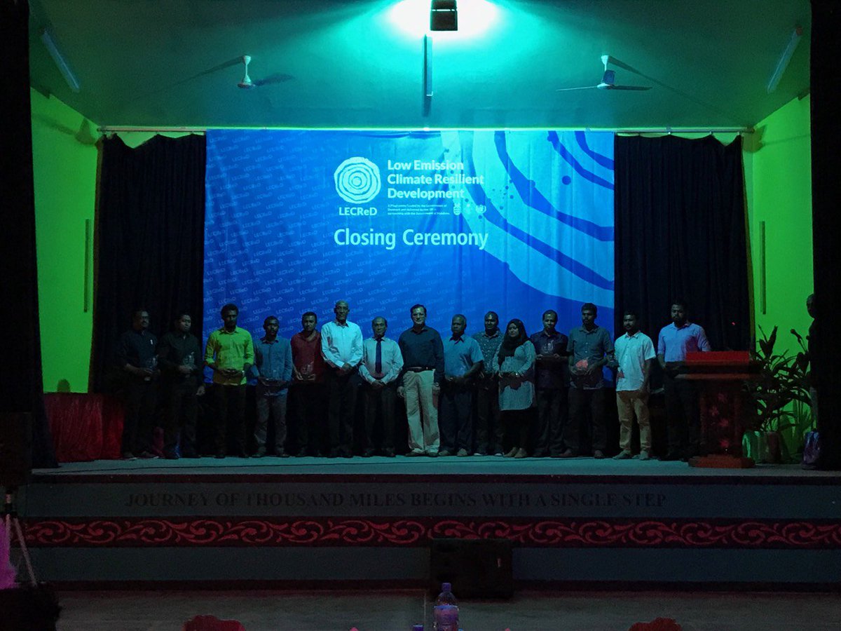 UNMaldives's tweet photo. "I can proudly say that many ground-breaking initiatives began with @LECReDProgramme which will now be replicated to other Atolls and islands in the Maldives and beyond" said @WHOMaldives rep @AMATHUR1007. We thank all partners 4 all ur hard work for #ClimateAction https://t.co/n0mGPU87W3