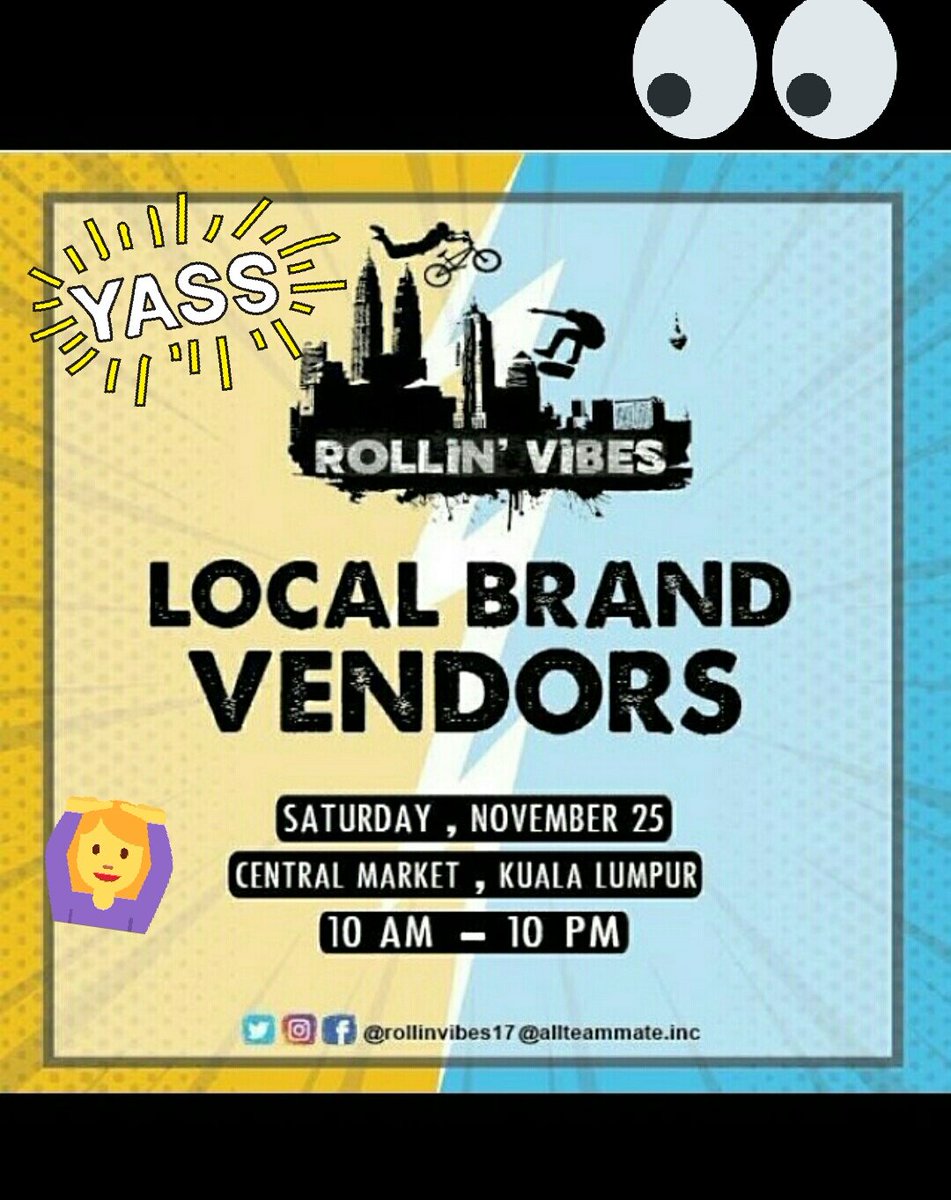 Laliquea's tweet image. Guys, DO COME &amp;amp; SUPPORT ! 🔥

📆: 25th Nov
📍: Central Market, Kuala Lumpur
⌚: 10am - 10pm

🔥BMX &amp;amp; SKATEBOARD COMPETITION, PRIZES UP TO RM4000! 💰
🔥Bike Maintenance
🔥 Local Brand Vendors 
🔥 Live Perfomance
🔥Lucky Draw 

For more info, 
@rollinvibes17 @AllteammateInc