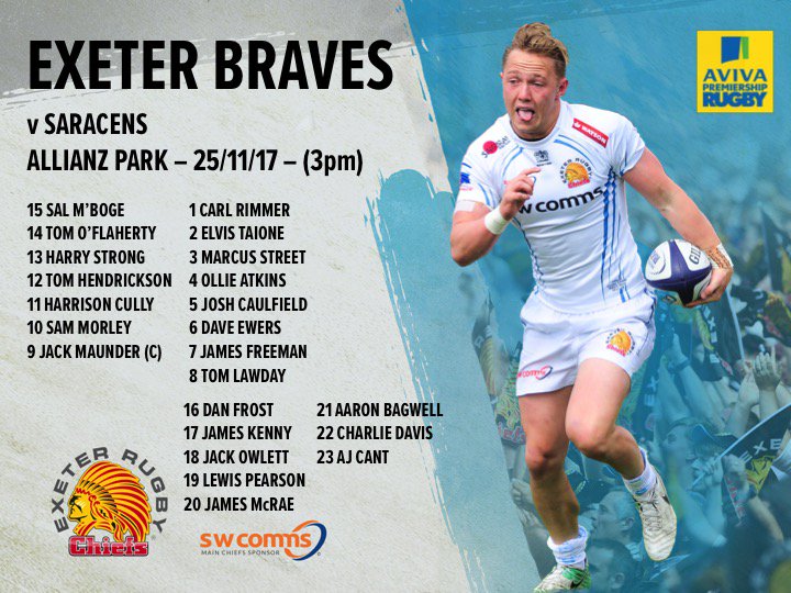 📢 - TEAM NEWS: Here is the Exeter Braves side to face Saracens Storm in tomorrow's Aviva A League fixture at Allianz Park (12:30pm) ⬇️

exeterchiefs.co.uk/news/braves-si…