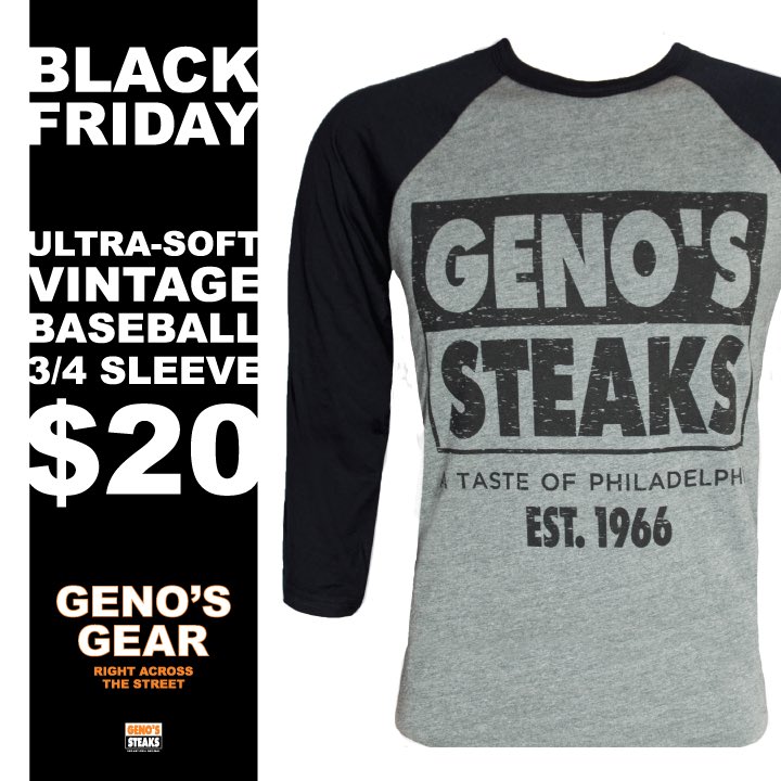 GenosSteaks's tweet photo. Only about 1 hour ‼️ until our very first #BlackFridaySale kicks off over at #GenosGear! We have a ton of great merchandise perfect for #HolidayGifting, so stop by and see us today from 12-6pm. #EatLikeALocal #ShopLikeALocal https://t.co/zbKlc7iqWI
