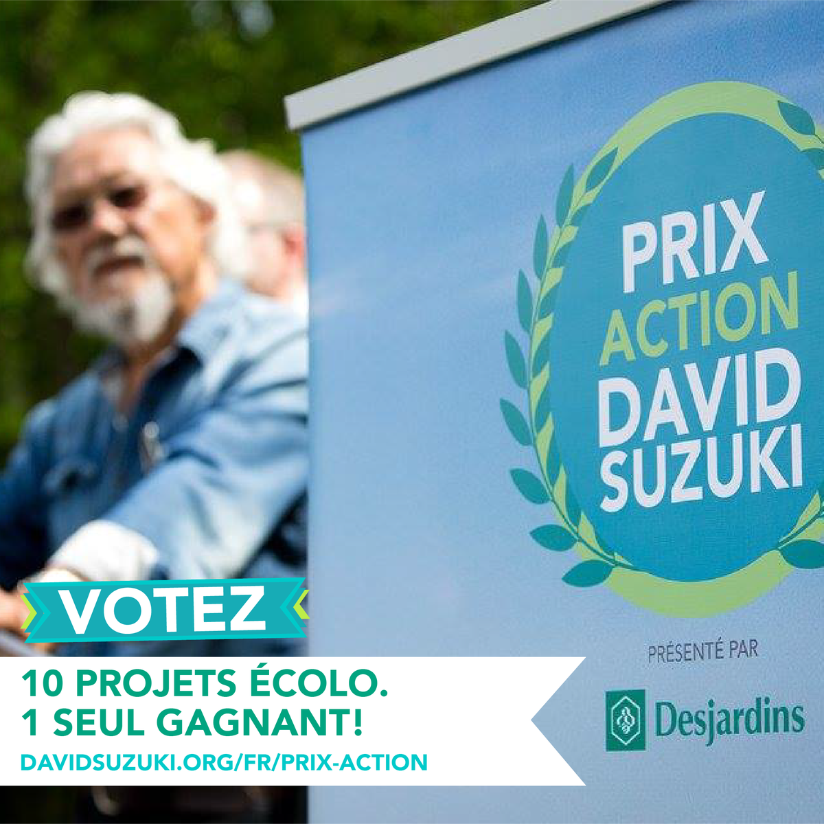 FondDavidSuzuki's tweet photo. #PrixAction David Suzuki : découvrez nos dix finalistes ! Appuyez votre projet préféré et aidez le à gagner 4000$ offerts par @DesjardinsCoop ainsi que la visite de David Suzuki en personne ! ➡️ https://t.co/YlUlY9h0L2 https://t.co/UyIUjBEzkk