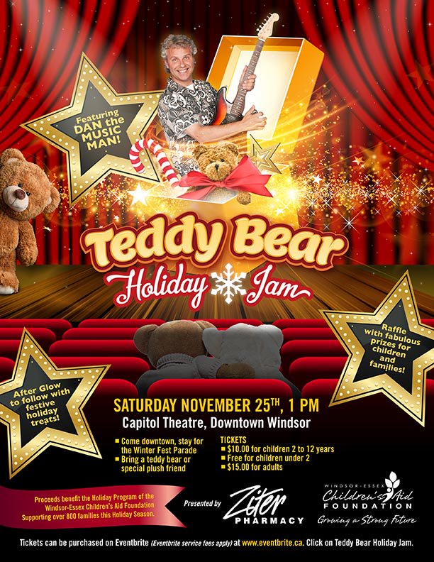 Your Kids Will Love The Teddy Bear Holiday Jam Tomorrow at <a href="/Capitol_Windsor/">Capitol Theatre</a> Nov 25 #YQG  ow.ly/NB2O30gLBx4