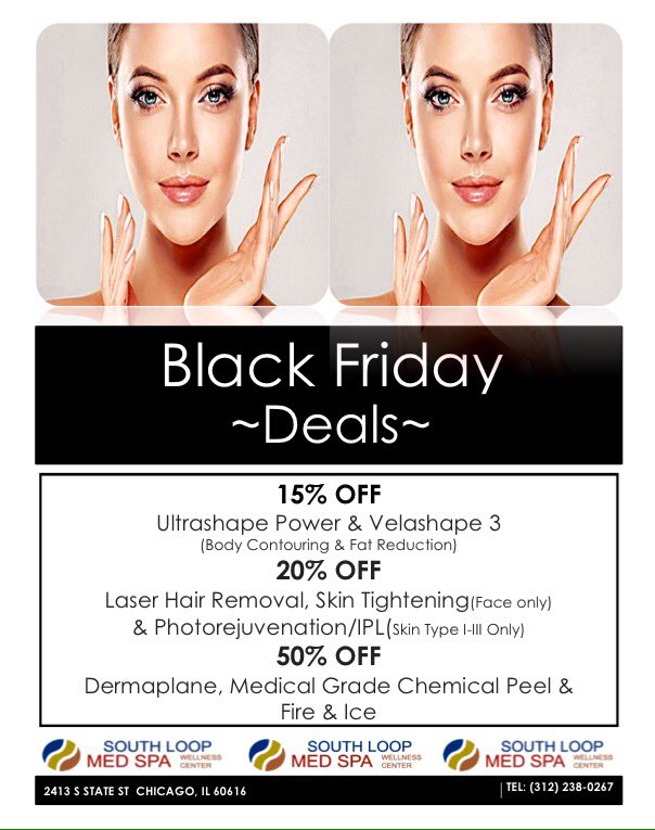 SouthloopM's tweet photo. Get yours now!
Limited time only!
#BlackFridayDeals #southloopmedicalspa #chicago https://t.co/WGVnMPBVnk