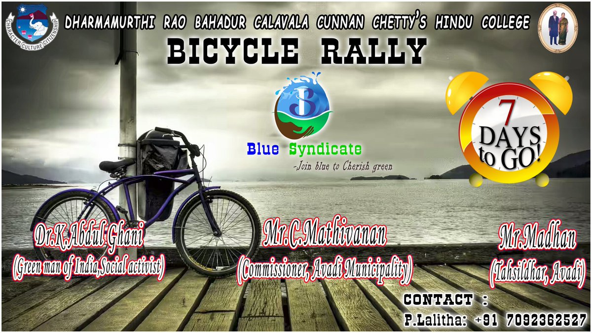 water_wct's tweet photo. Blue Syndicate #BicycleRally ...

7 Days To Go ... https://t.co/CKEKBIsoAV