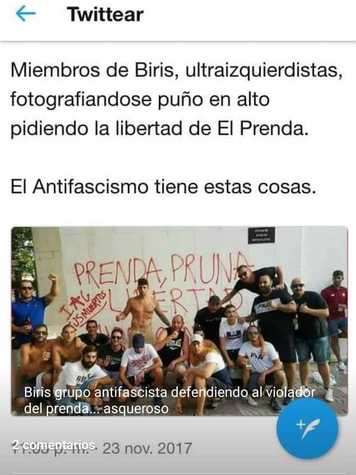 Miembros del grupo de ultraizquierda Biris exigiendo la libertad del &quot;Prenda&quot;